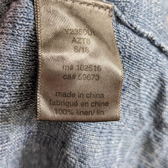 John Varvatos Collection | Ribbed Linen Henley in Sapphire Blue - Picture 6 of 10